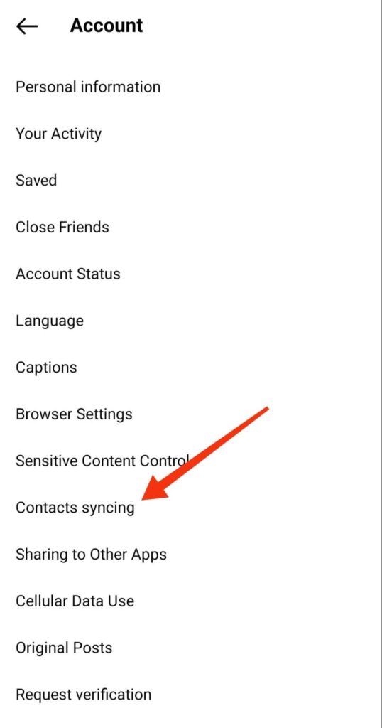 contact syncing in instagram