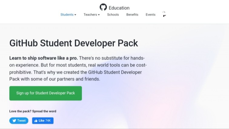 GitHub Student Developer Pack. 