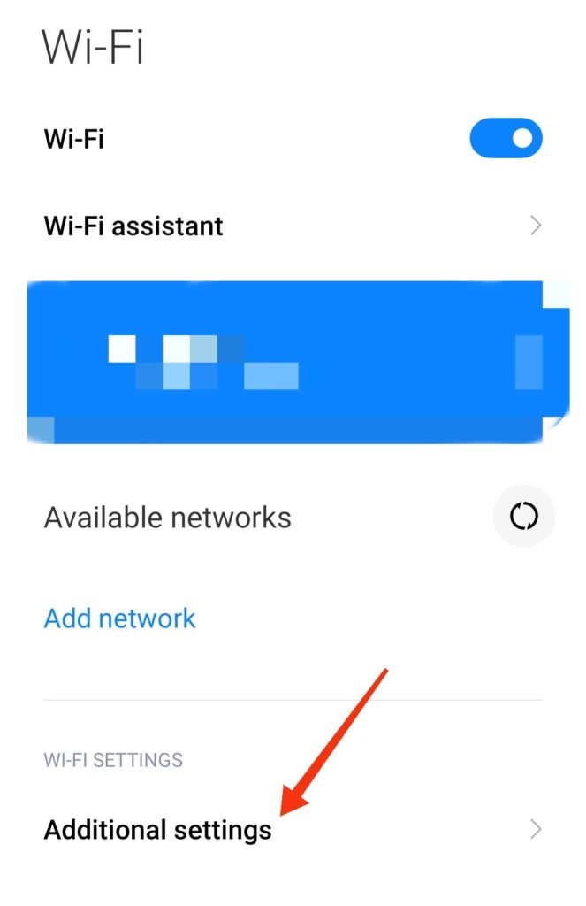 Tap on Additional settings - how to connect to a Wi-Fi hotspot without password
