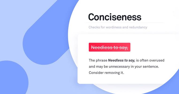 Write concise sentences with Grammarly premium 