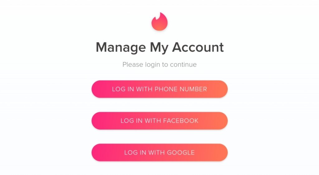 Log into your Tinder account