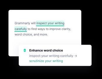 Word choice feature of Grammarly