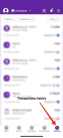 Tap on the History option present at the bottom of the page. How to delete PhonePe transactions history permanently?