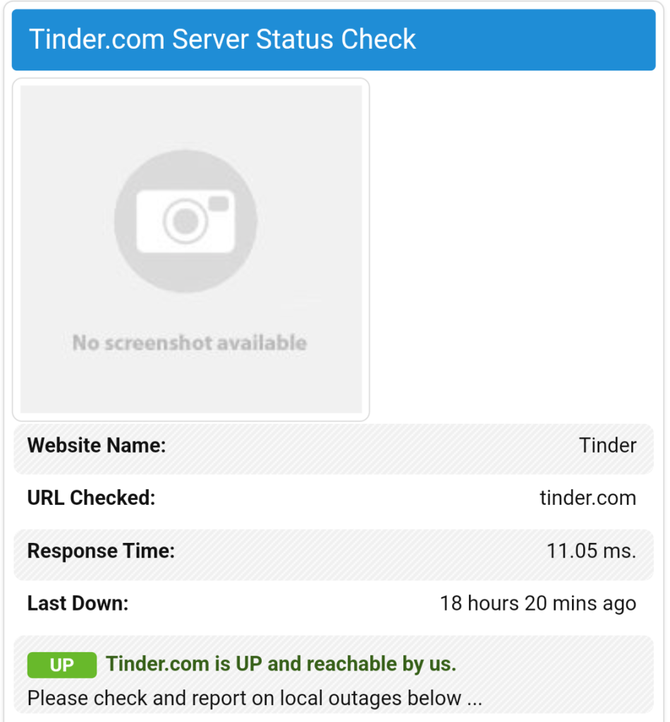 Check Tinder Servers